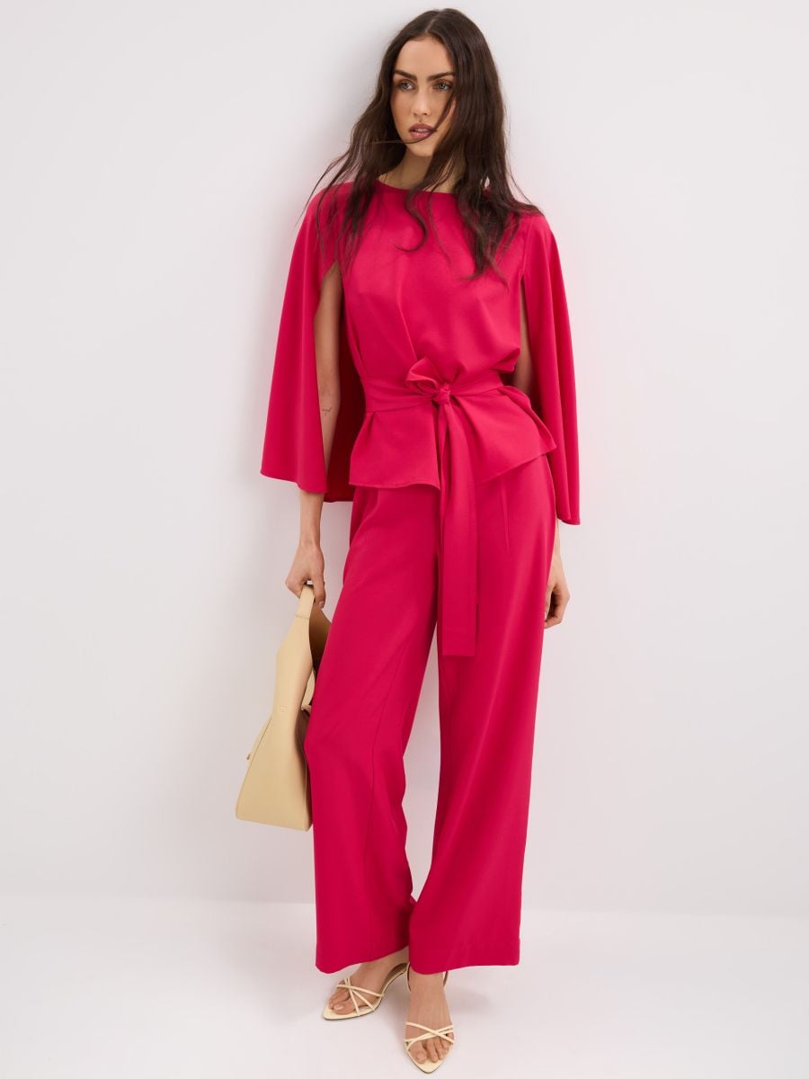 Różowe spodnie wide leg Różowe spodnie wide leg - fuksjowy - MOHITO