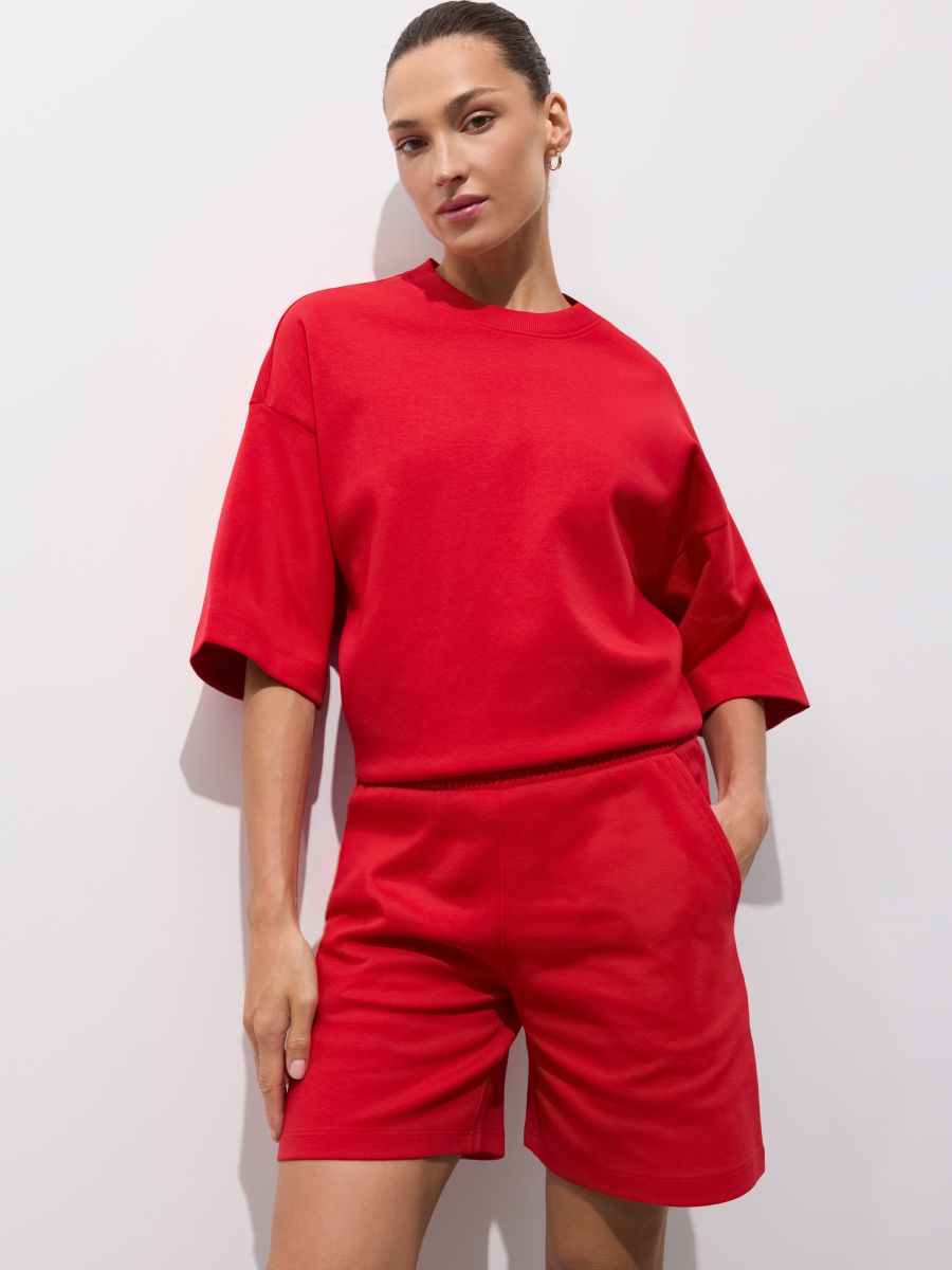 T-shirt oversize - czerwony - MOHITO