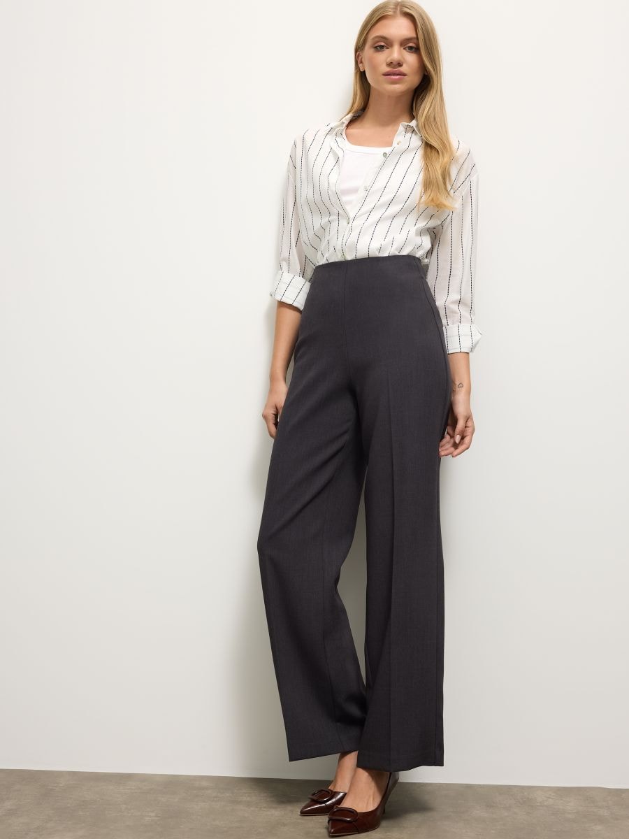 Spodnie wide leg Spodnie wide leg - szary - MOHITO