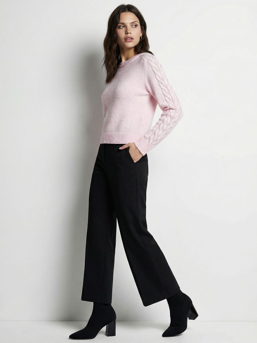 Pulover cu lână alpaca Pulover cu lână alpaca - Roz pal - MOHITO