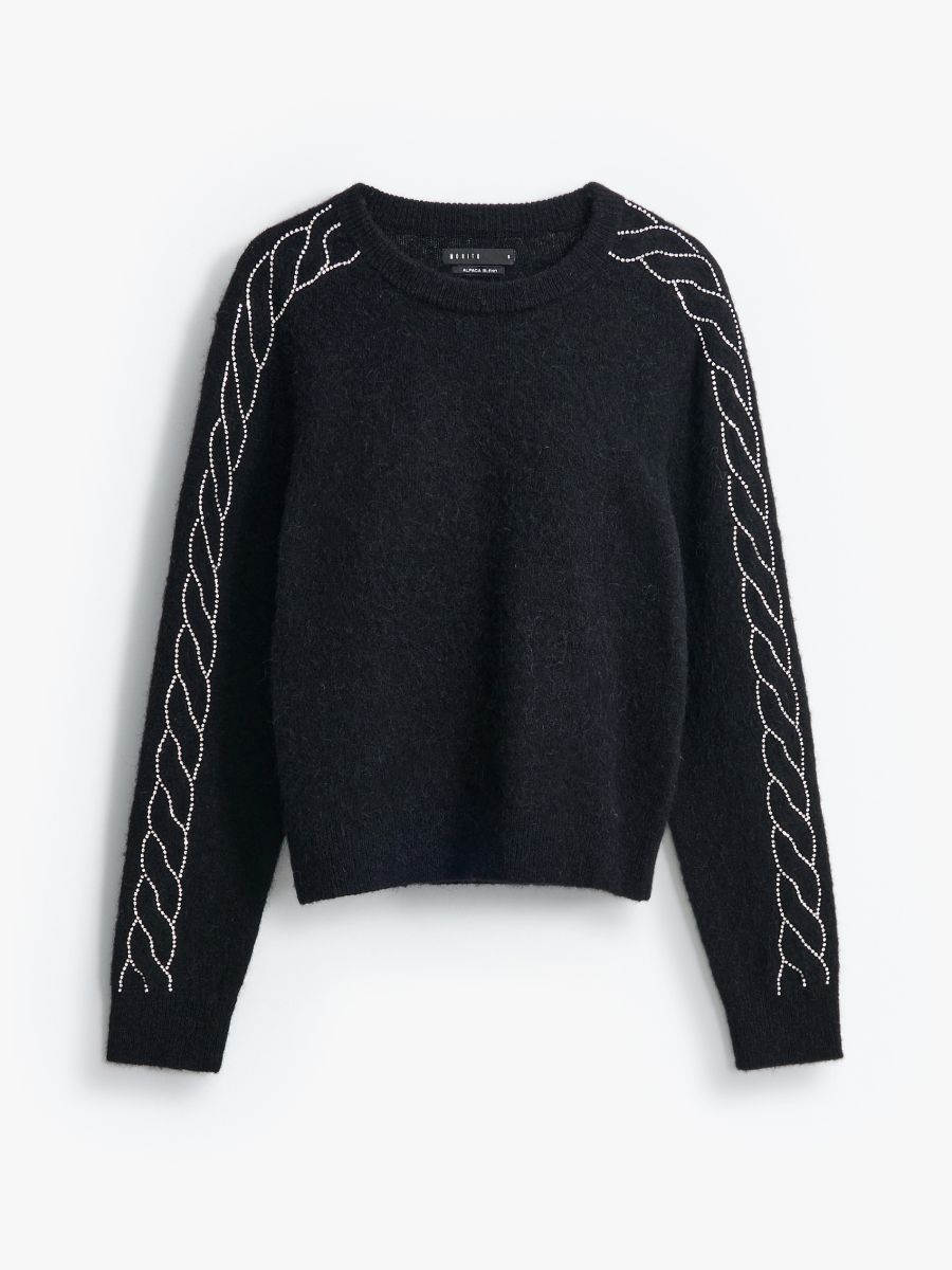 Pulover cu lână alpaca Pulover cu lână alpaca - Negru - MOHITO