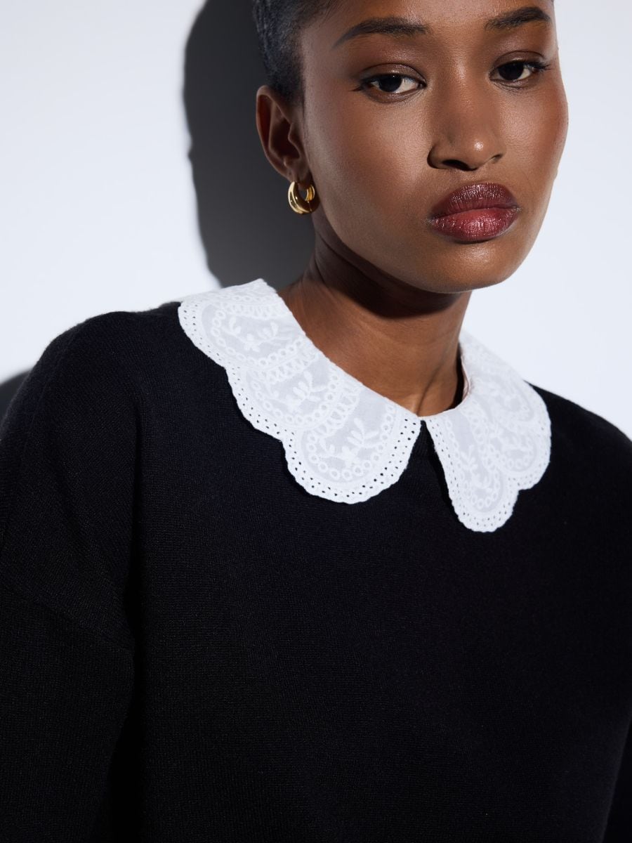 Sweter z kołnierzykiem - czarny - MOHITO