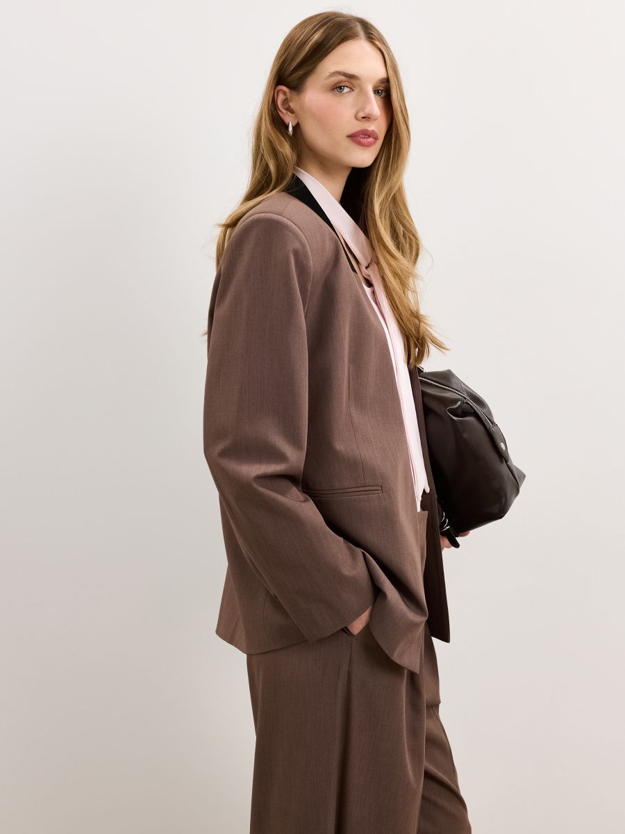 Marynarka bez zapięcia Marynarka bez zapięcia - brązowy - MOHITO