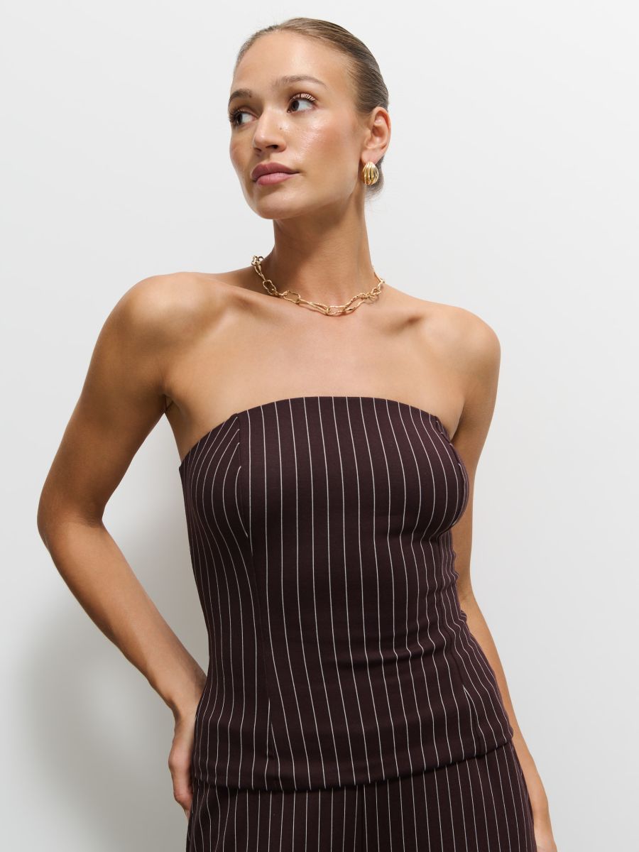 Top w paski Kolor ciemnobrązowy - MOHITO - 619IL-89P