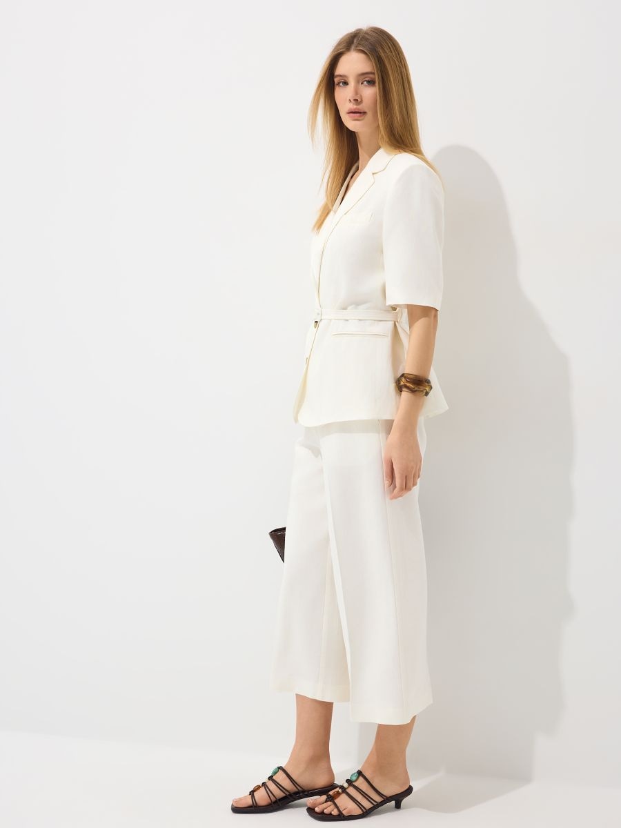 Spodnie culotte - kremowy - MOHITO