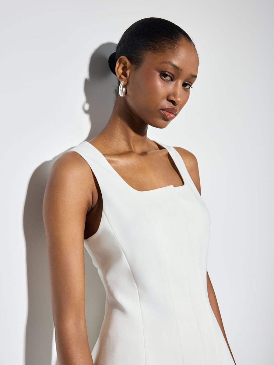 Kamizelka na szerokich ramiączkach - kremowy - MOHITO