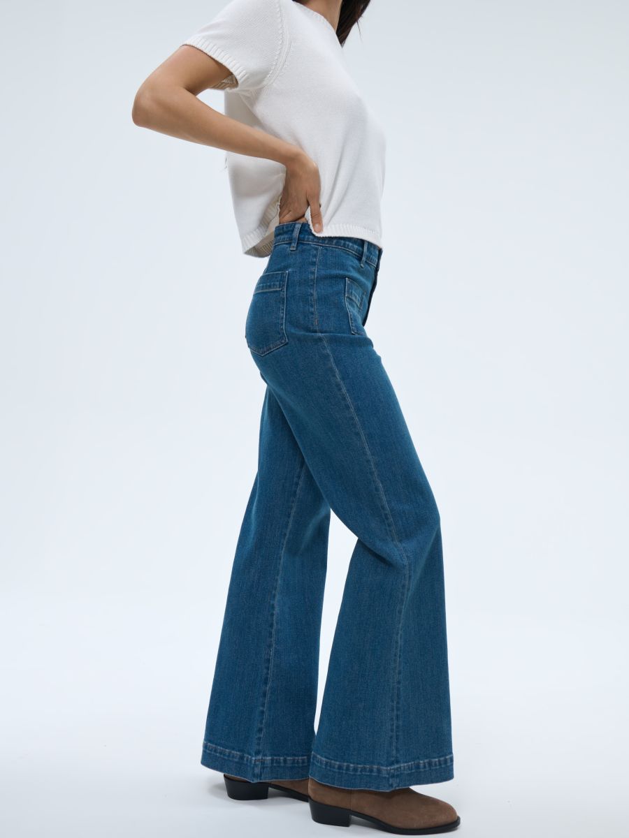 Ψηλόμεσο τζιν παντελόνι flare