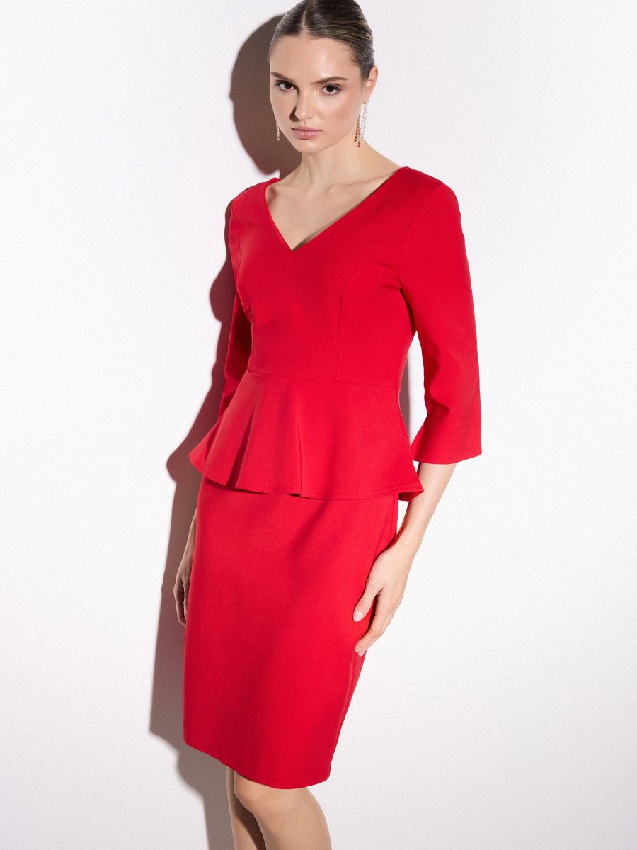 Sukienka midi - czerwony - MOHITO