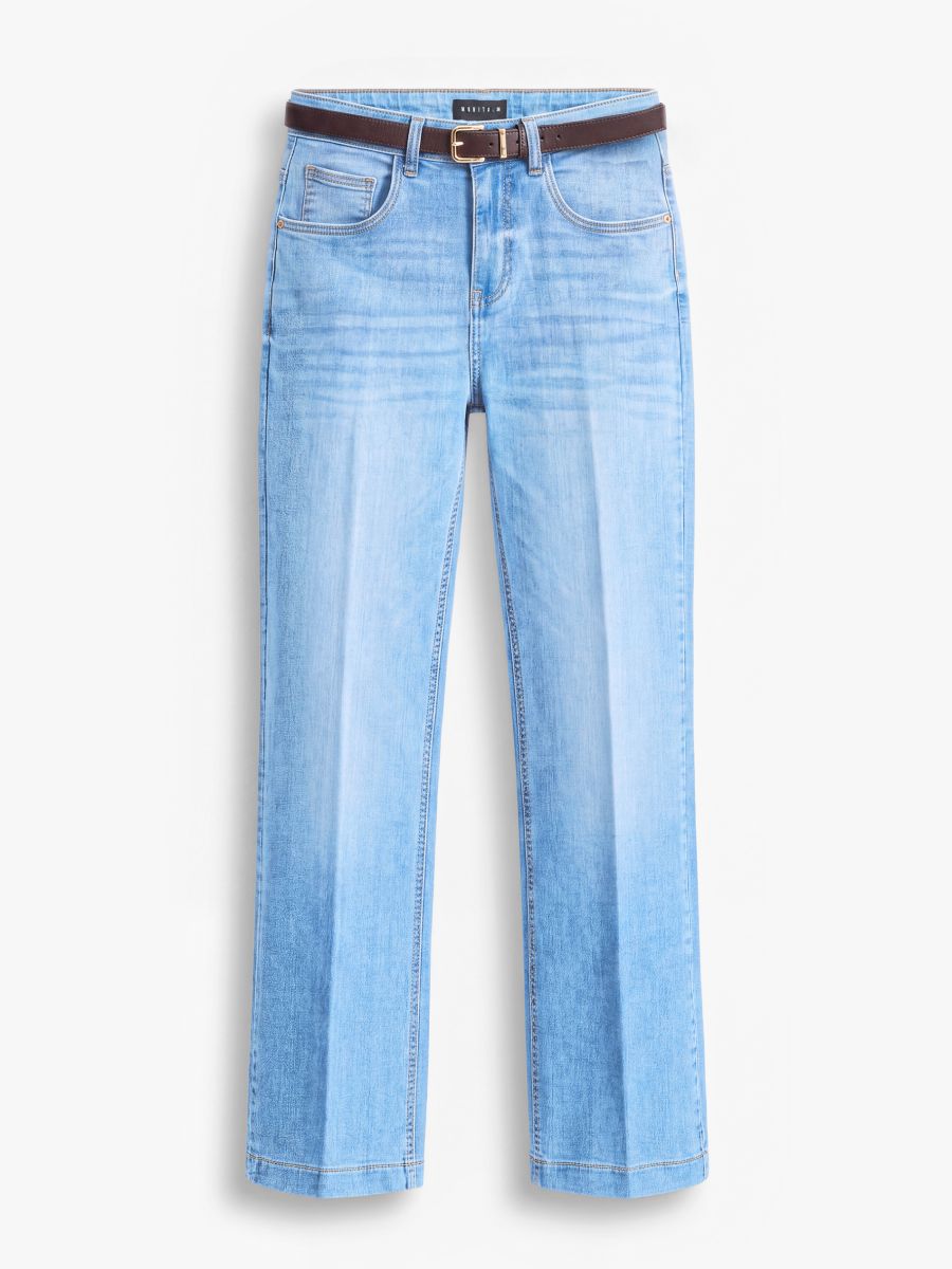 Jeansy bootcut z paskiem Jeansy bootcut z paskiem - niebieski - MOHITO