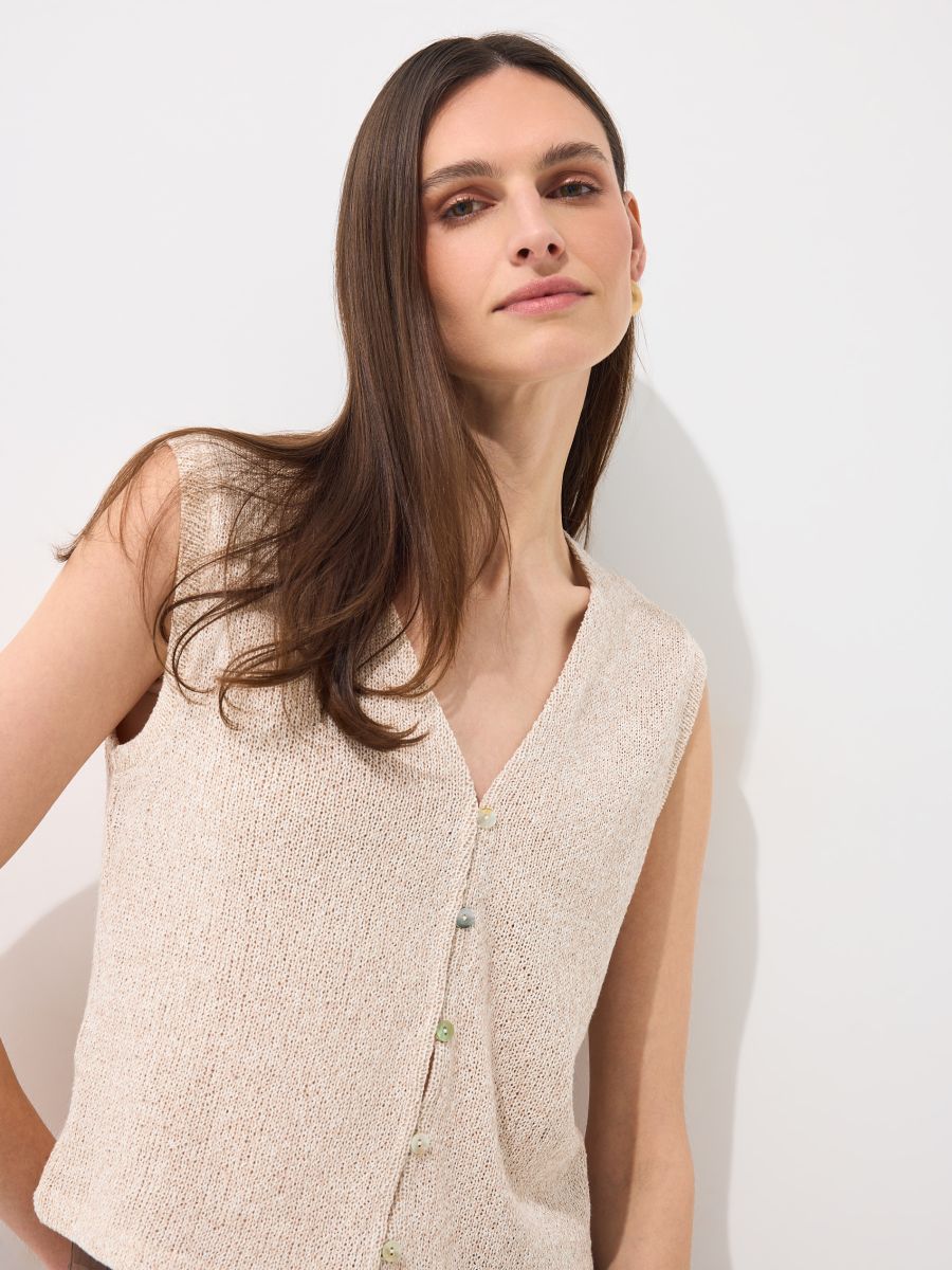 Vestă - Beige - MOHITO