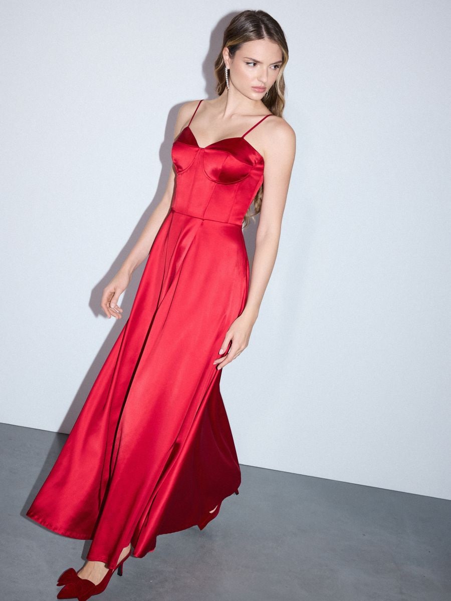 Czerwona sukienka maxi - czerwony - MOHITO