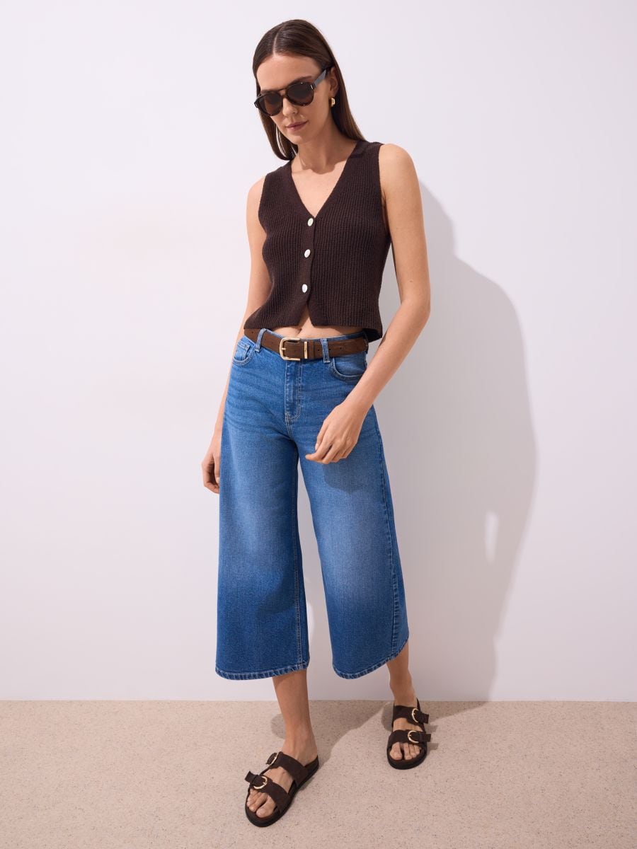 Jeansy culotte - niebieski - MOHITO