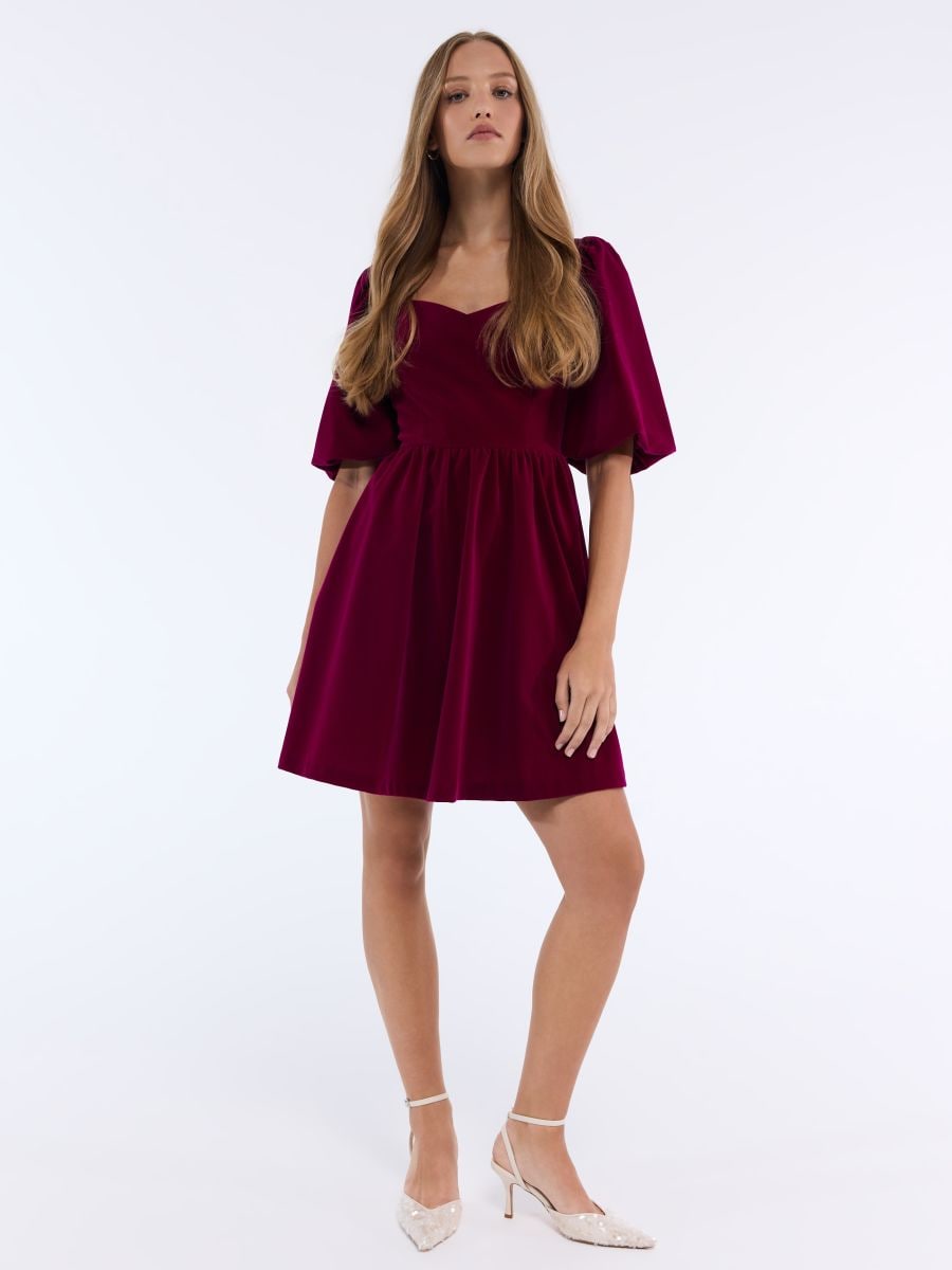 Welurowa sukienka mini Welurowa sukienka mini - fioletowy - MOHITO