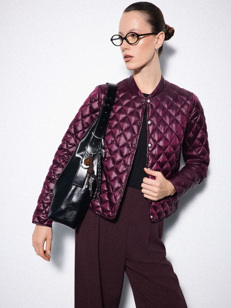 Pikowana kurtka - mahoń - MOHITO