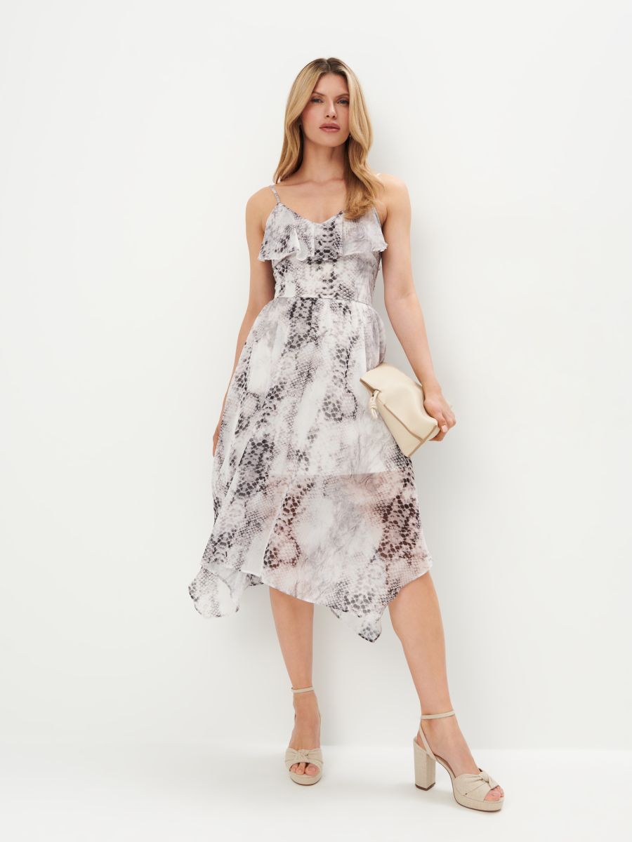 Abito Midi Hutton Con Cut-Out In Vita - 100% Cotone - Maniche A Sbuffo - Mud Pie Donna