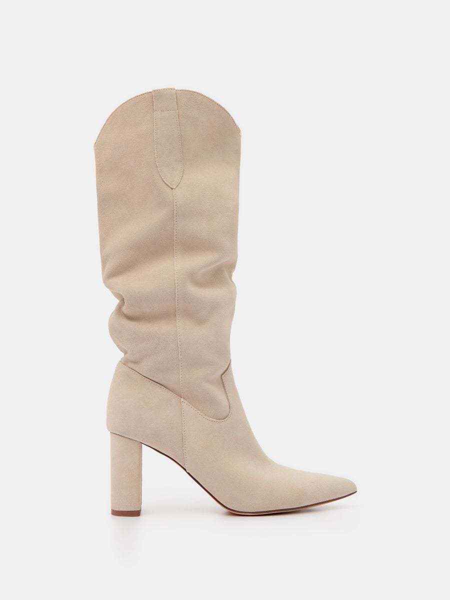 Stivali al ginocchio beige top