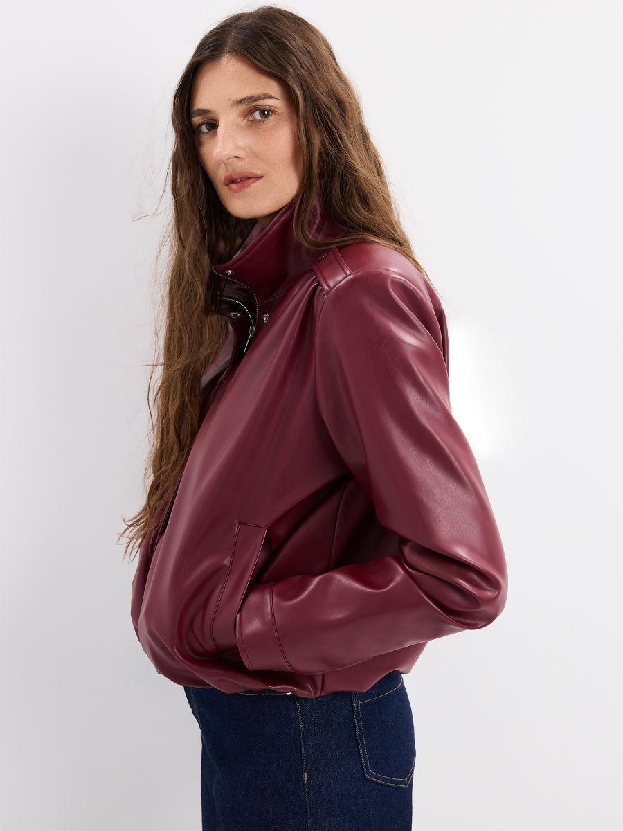 Geacă tip biker - Roșu - MOHITO