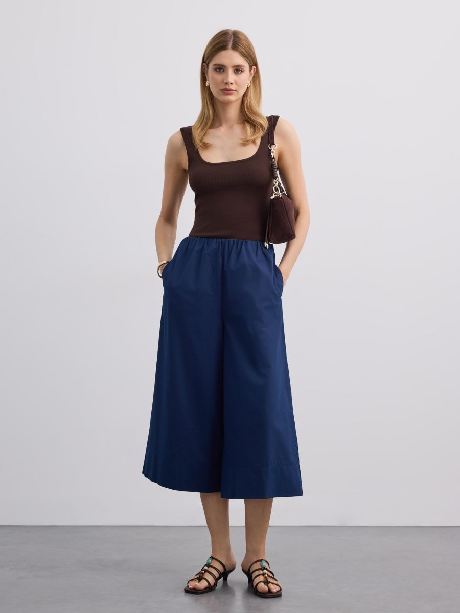 Spodnie culotte - granatowy - MOHITO
