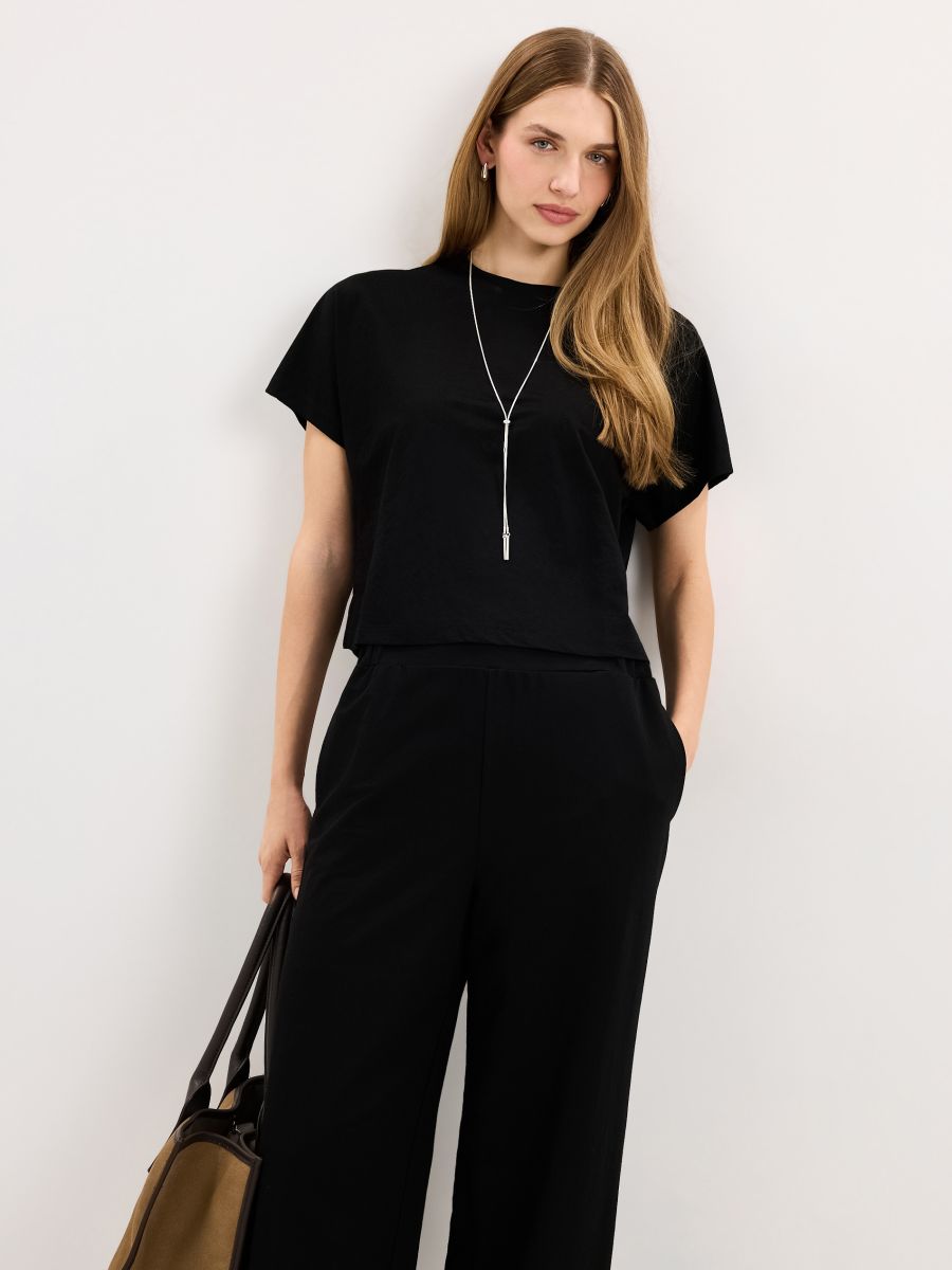 T-shirt kimono - czarny - MOHITO