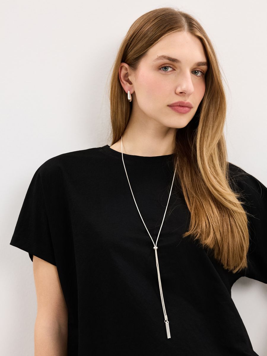 T-shirt kimono - czarny - MOHITO