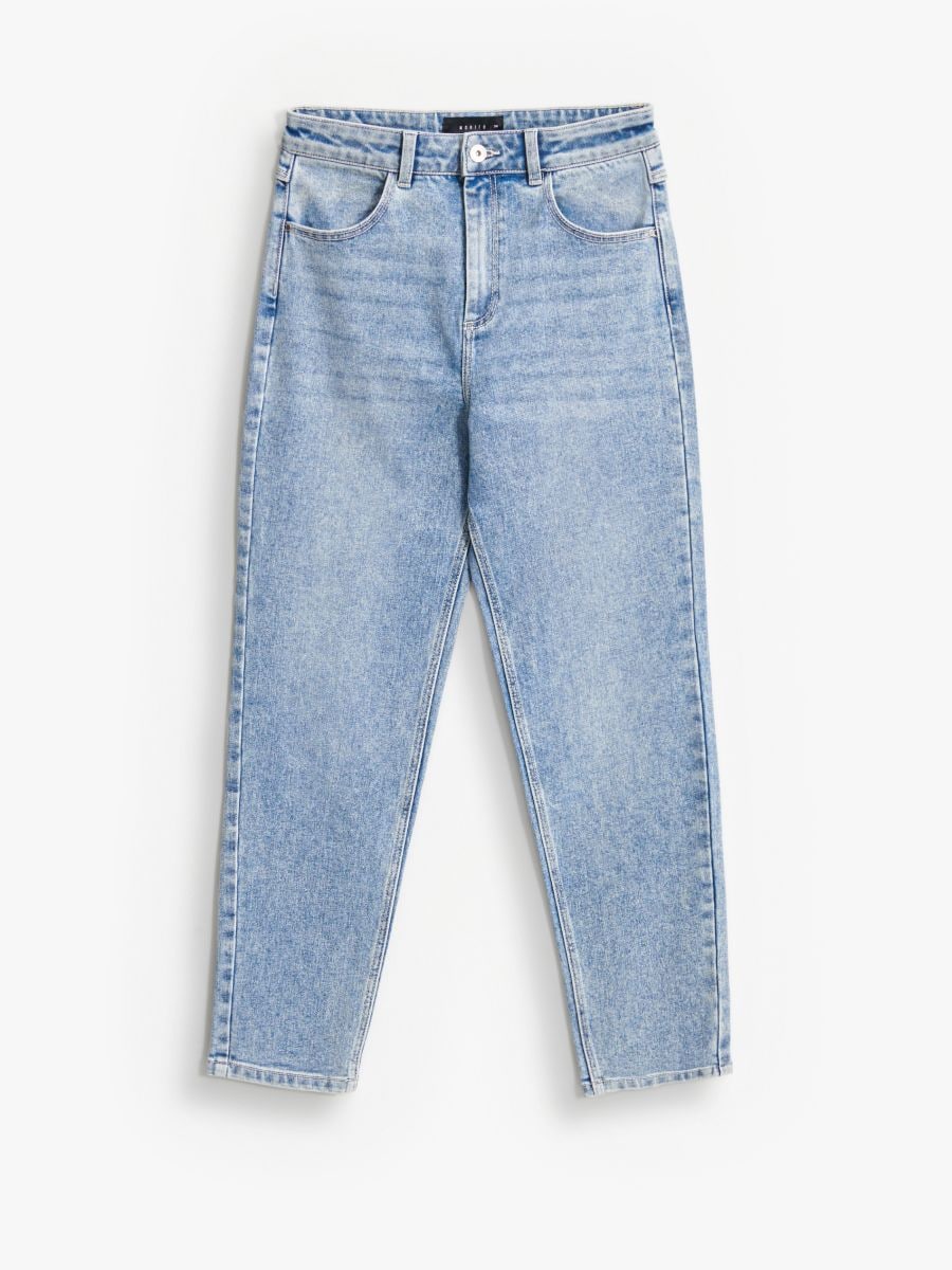 Jeansy mom slim petite - niebieski - MOHITO