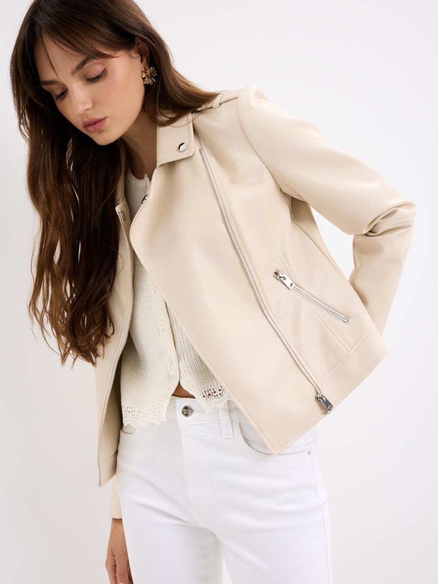 Beżowa ramoneska Beżowa ramoneska - beżowy - MOHITO