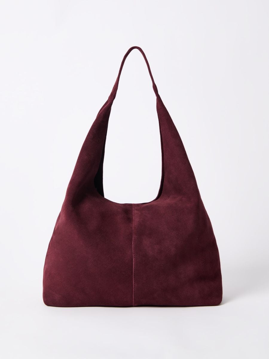 Skórzana torebka Skórzana torebka - kasztanowy - MOHITO