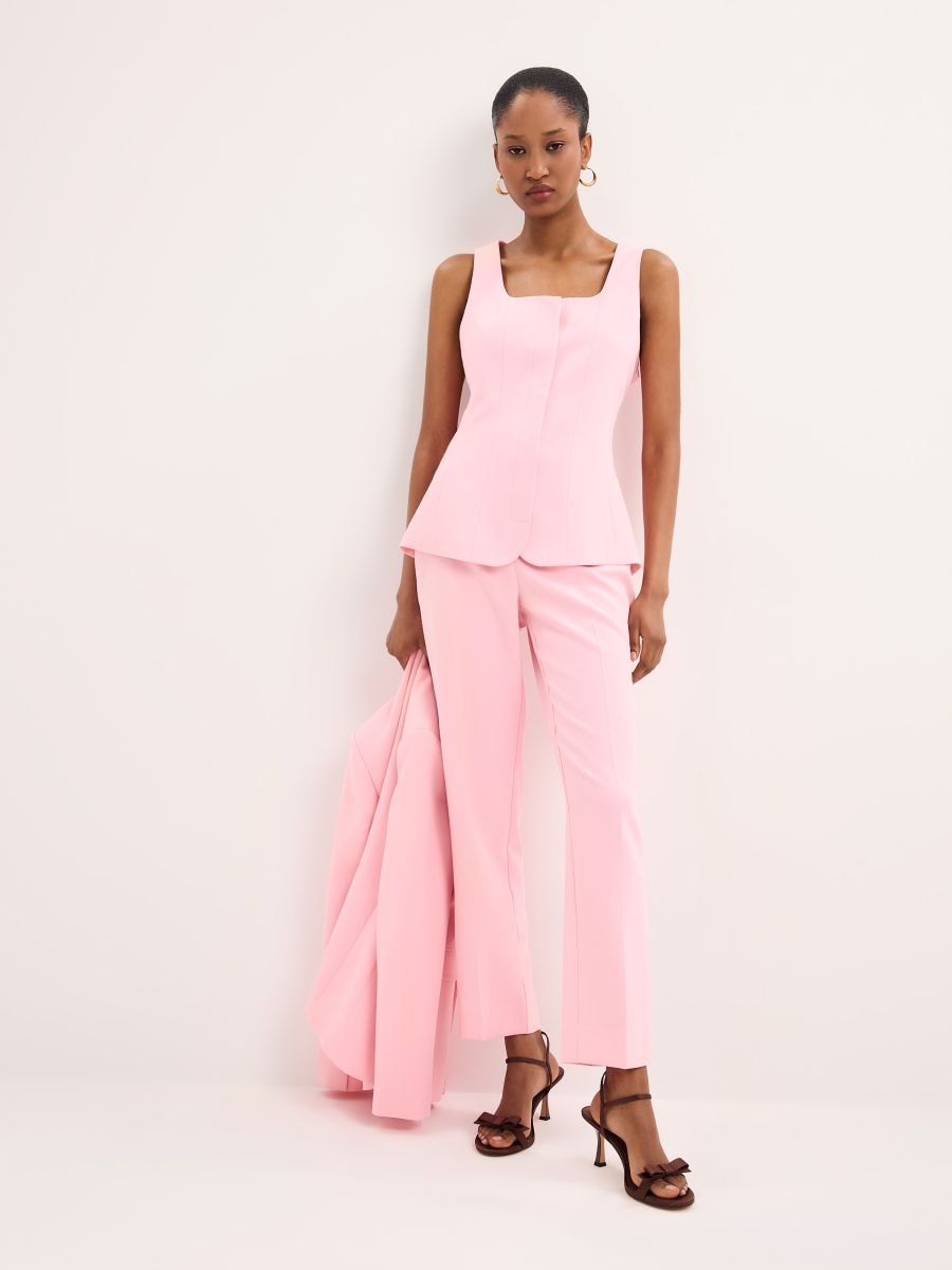 Spodnie cygaretki - różowy - MOHITO