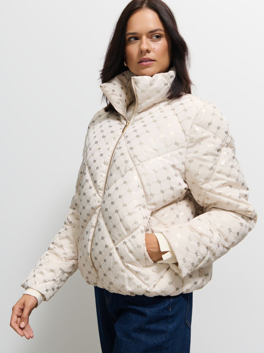 Kurtka puffer - kremowy - MOHITO