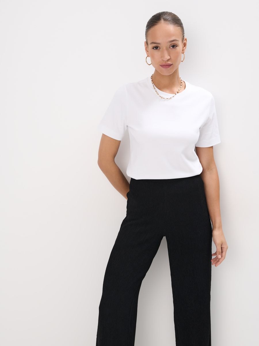 Tricou din bumbac - Alb - MOHITO