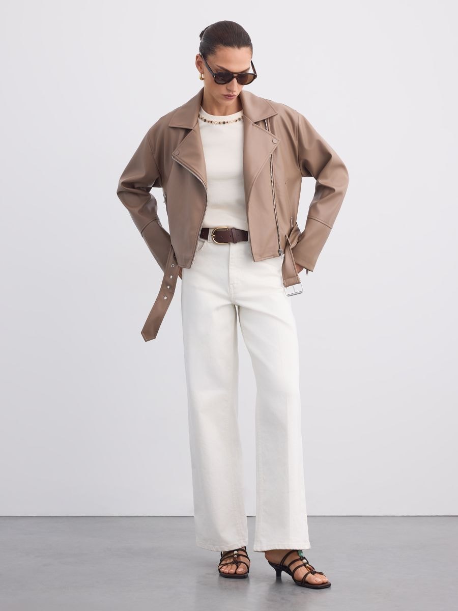 Geacă biker - Beige - MOHITO