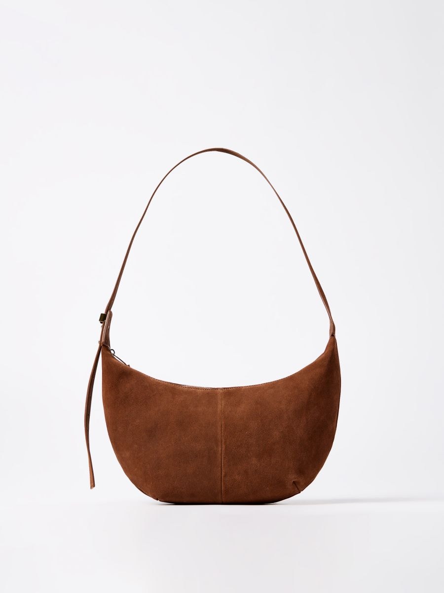 Skórzana torebka - brązowy - MOHITO