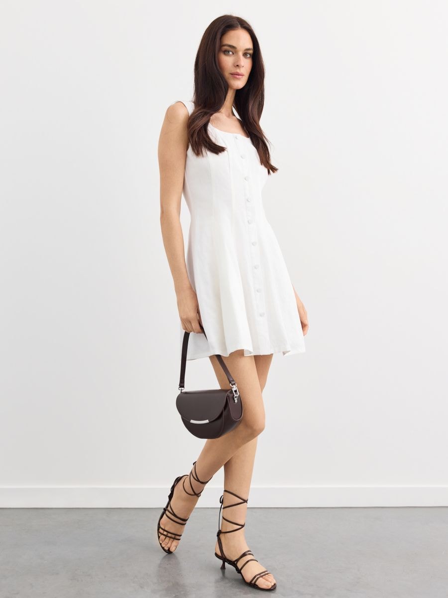 Sukienka mini o kroju litery A - kremowy - MOHITO