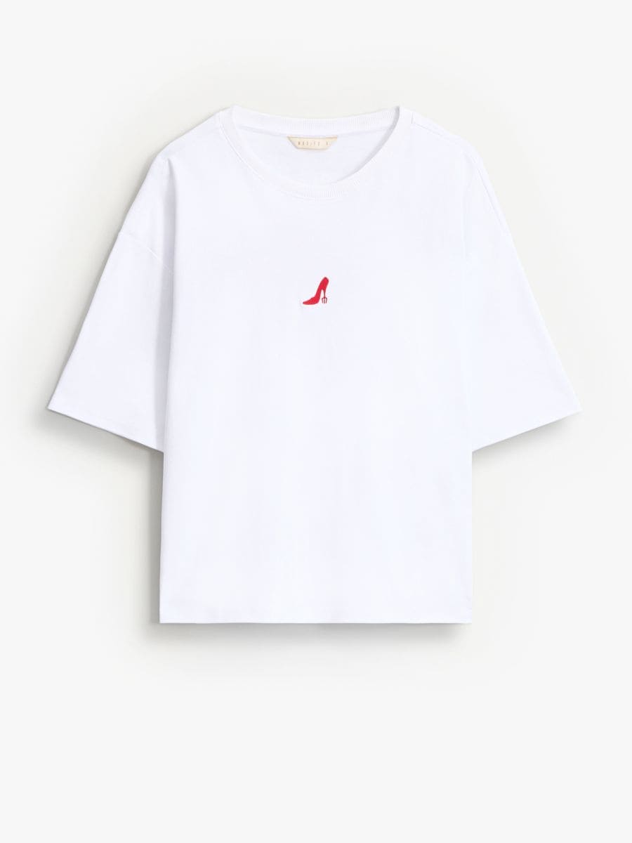 T-shirt z nadrukiem - biały - MOHITO