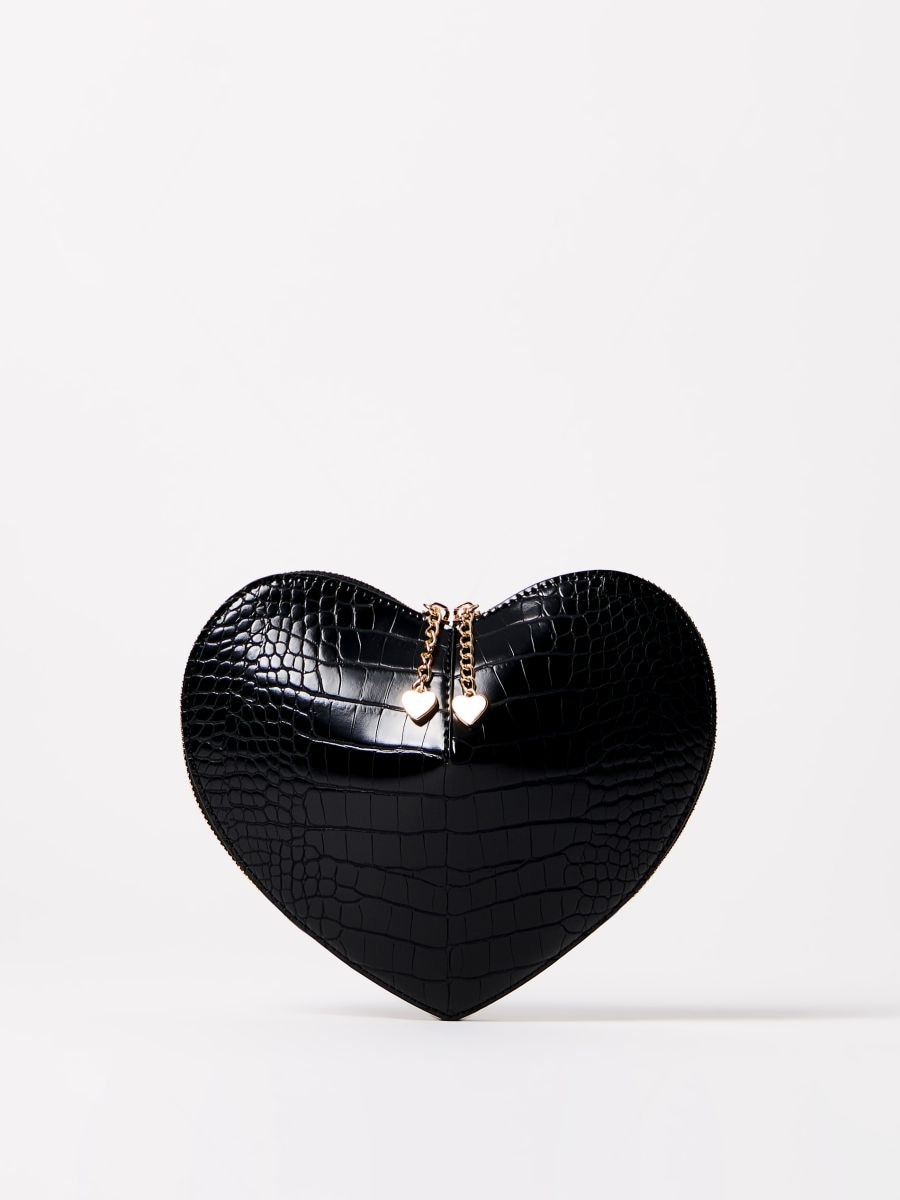 Czana torebka serce - czarny - MOHITO