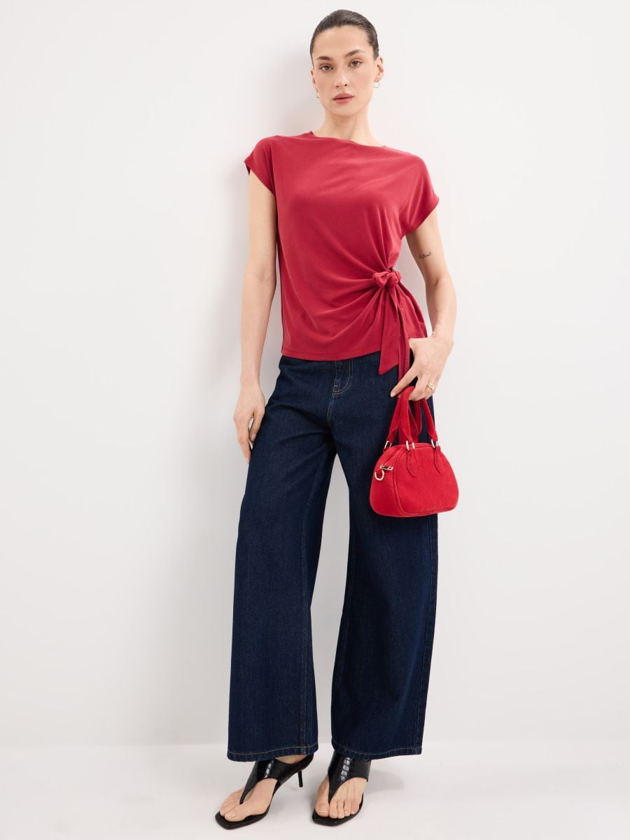 Bluză cu conținut ridicat de modal - Maro - MOHITO