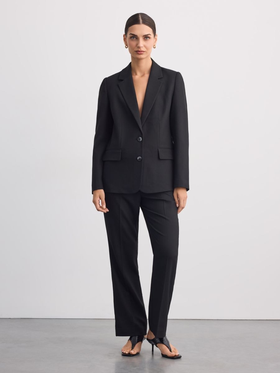 Marynarka regular fit - czarny - MOHITO