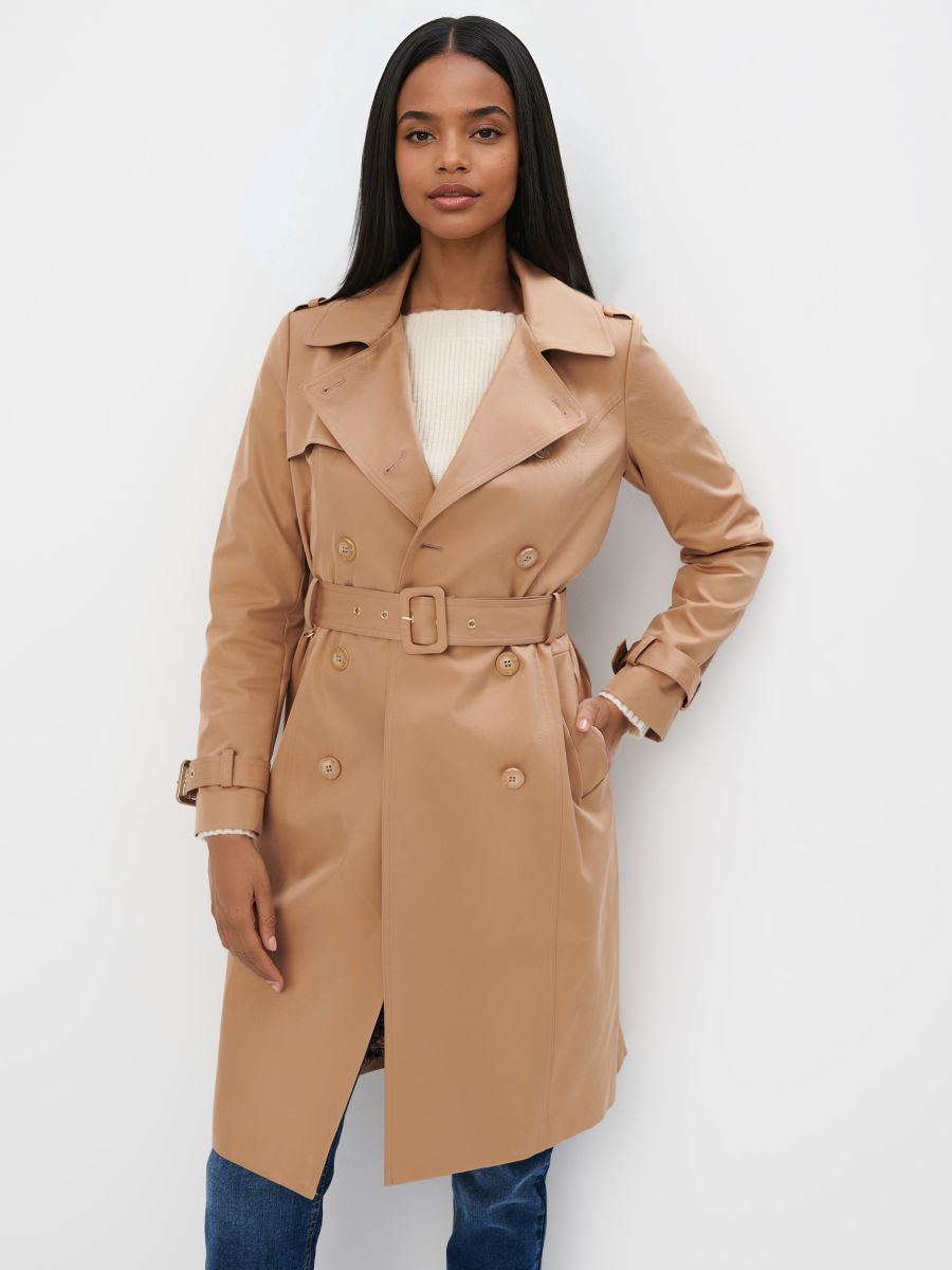 Płaszcz typu trencz - beżowy - MOHITO