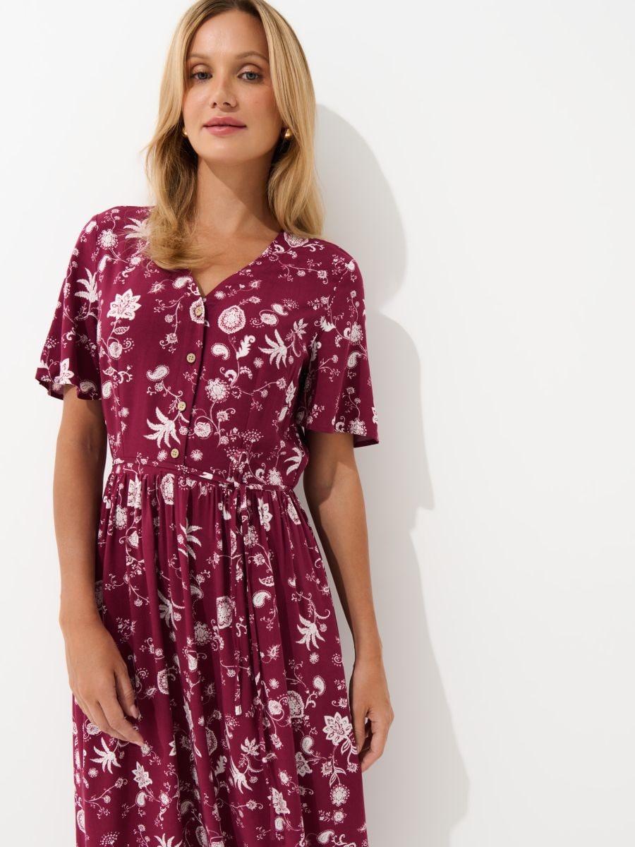 Rochie midi tip cămașă - Maro - MOHITO