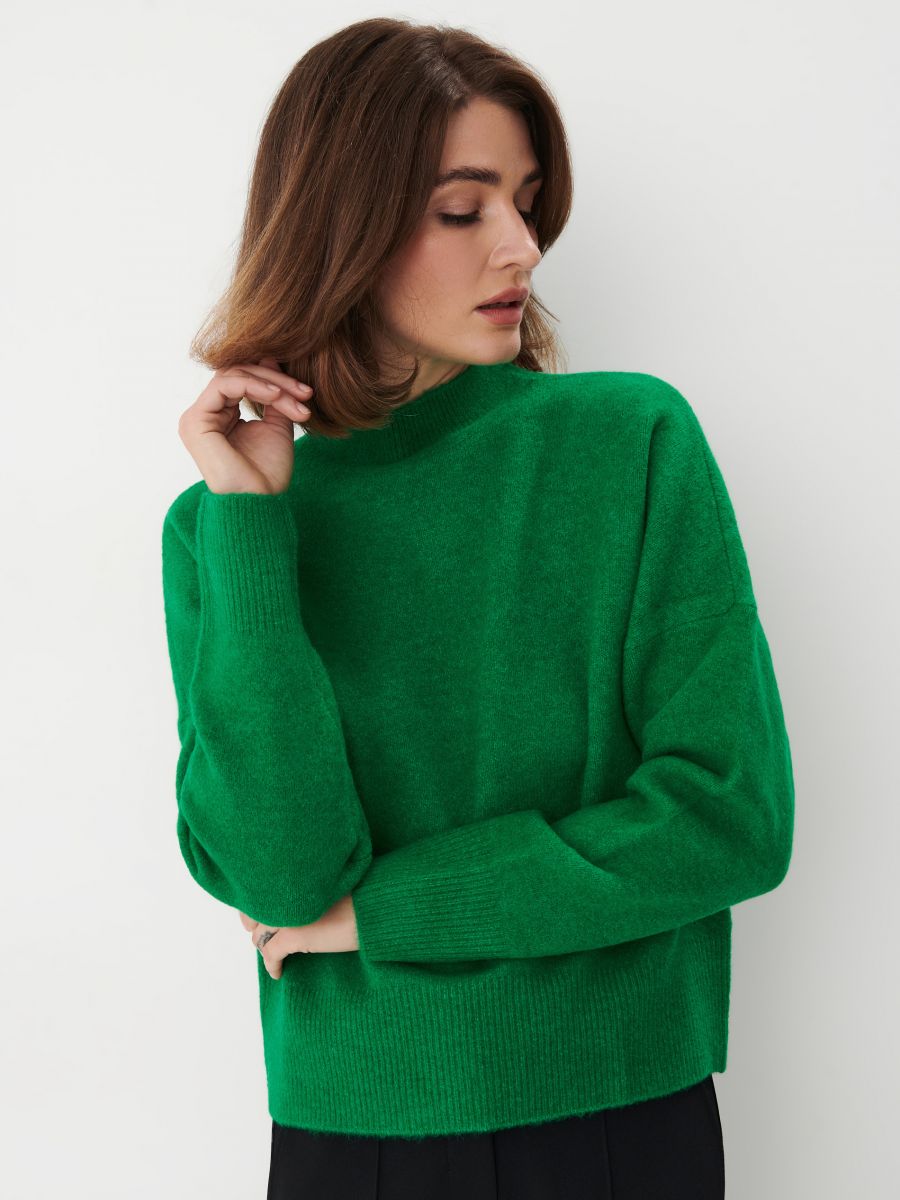 Pulover basic - Verde - MOHITO
