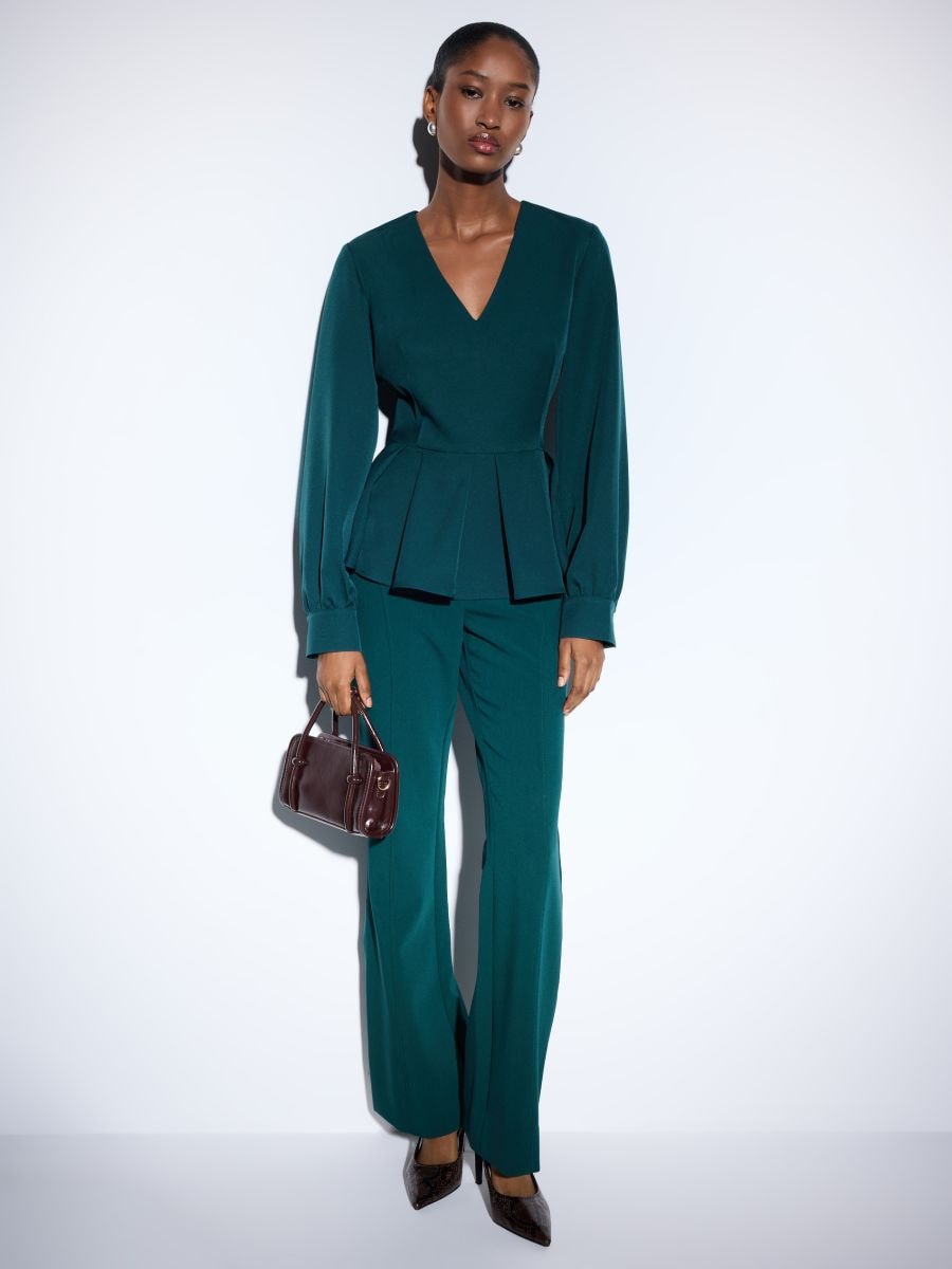 Bluza z volančkom - zelena - MOHITO - 2