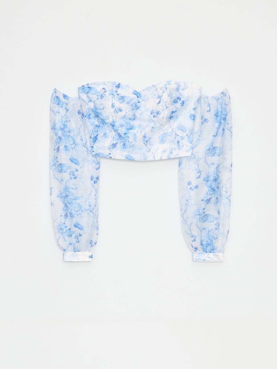 Bluzka z odkrytymi ramionami - biały - MOHITO