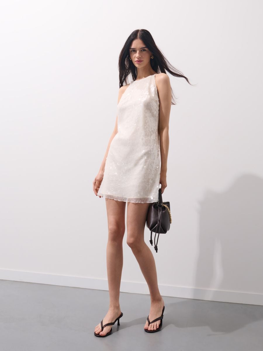Rochie cu paiete - Ivory - MOHITO