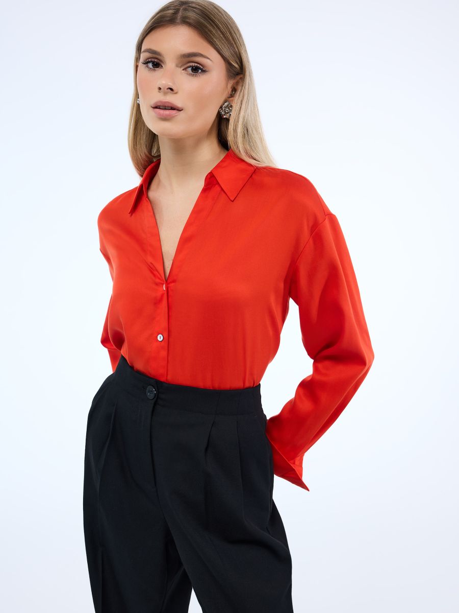 Cămașă Cămașă - Portocaliu - MOHITO