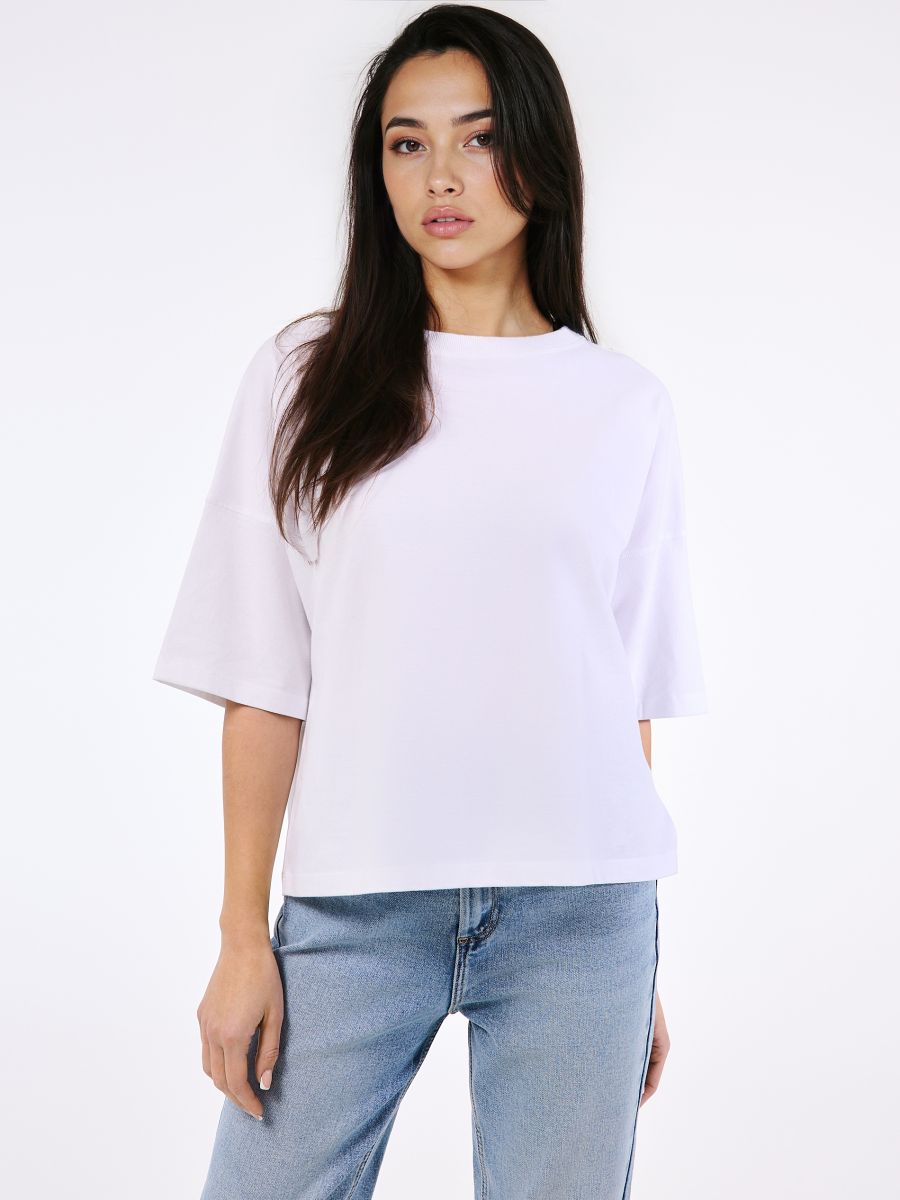 Tricou din bumbac - Alb - MOHITO