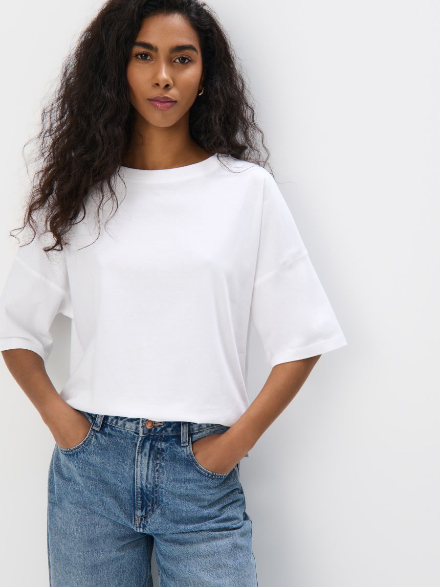 Tricou din bumbac Tricou din bumbac - Alb - MOHITO