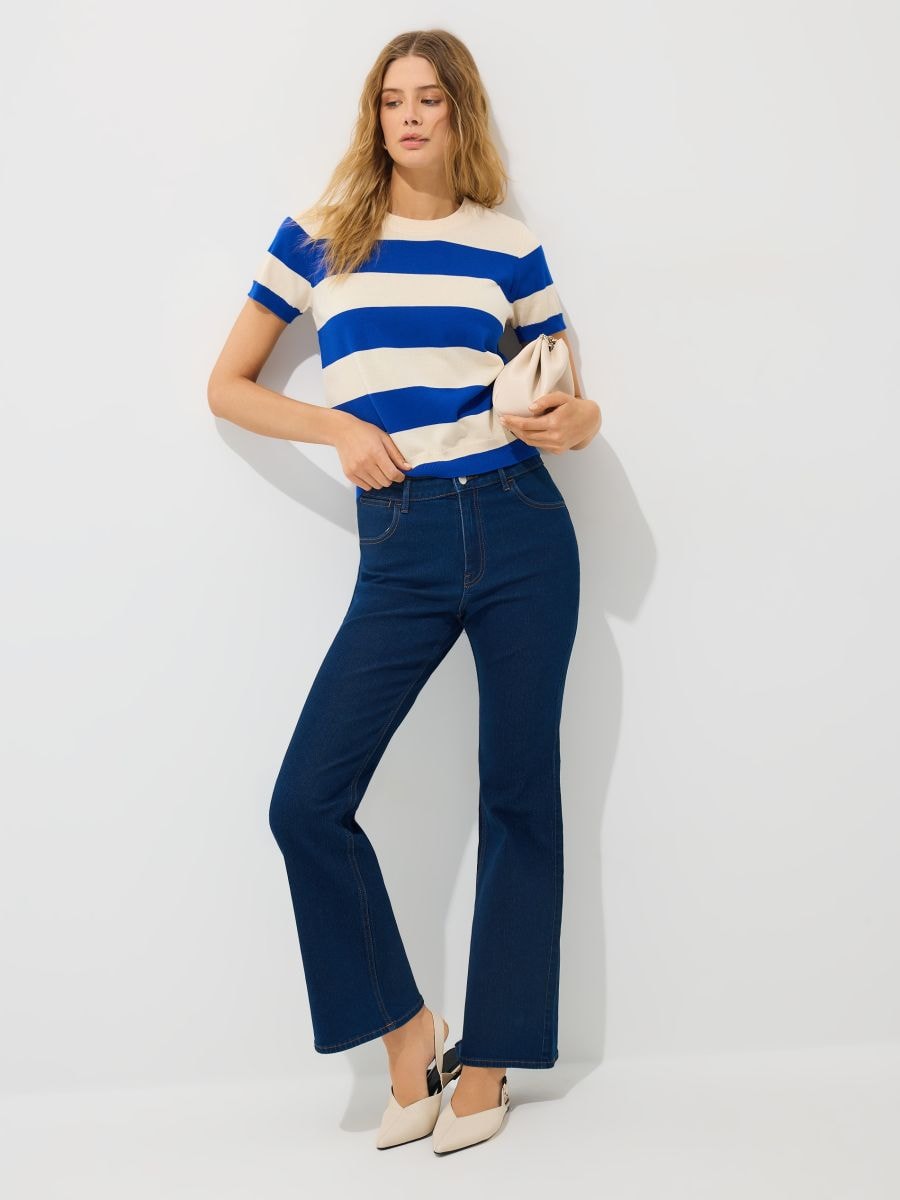 Jeansy flare Jeansy flare - granatowy - MOHITO