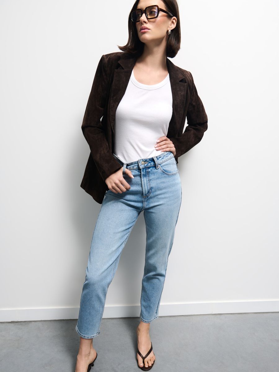 Jeansy mom Jeansy mom - niebieski - MOHITO