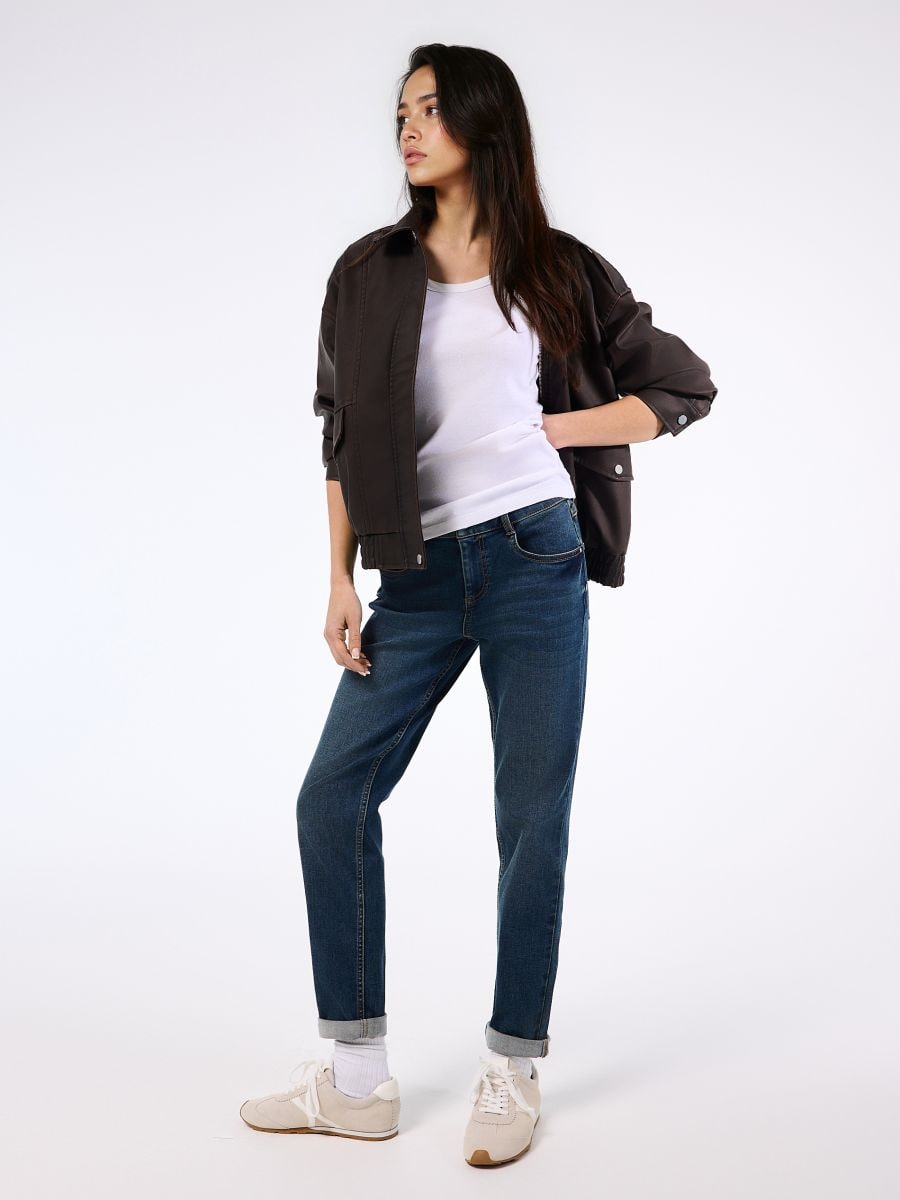 Blugi boyfriend - Bleu marin - MOHITO