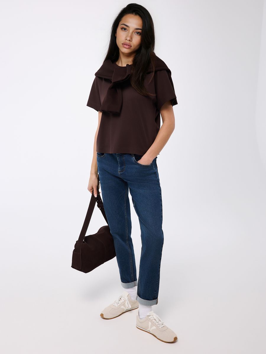 Blugi boyfriend - Bleu marin - MOHITO